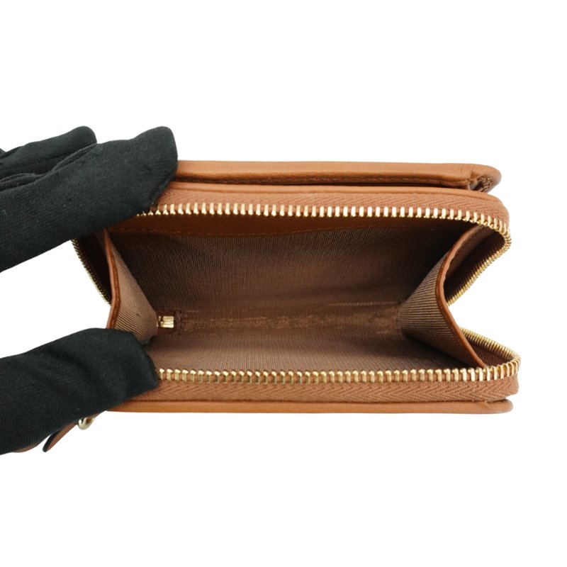 Gucci GG Emblem Zip Mini 字花帆布ㄇ字短夾(319131-卡其)-5