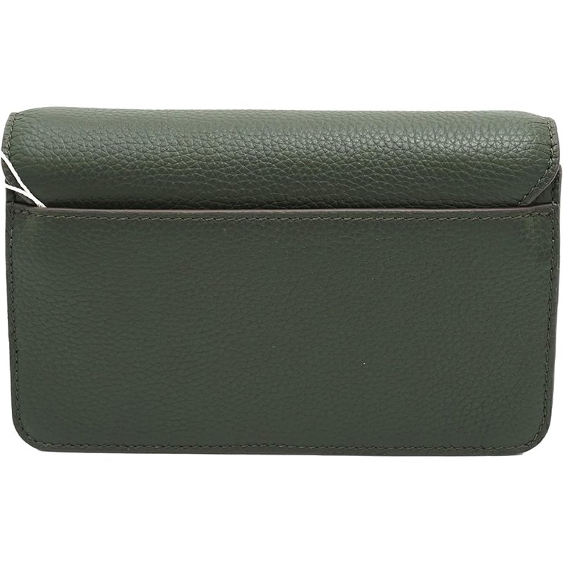 【TORY BURCH】雙T-LOGO翻蓋皮革斜背鍊包-墨綠色-1