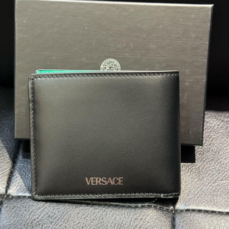 💎Han's house精品服飾💎 VERSACE 凡賽斯 女神頭 頂級黑牌 短夾-2