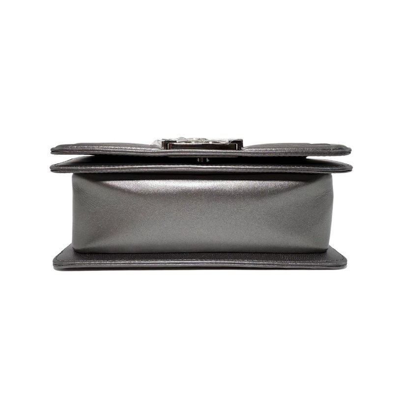 【2418】香奈兒 LeBoy Small 新款灰銀色 26 系列蟒蛇皮斜背包 小號-6