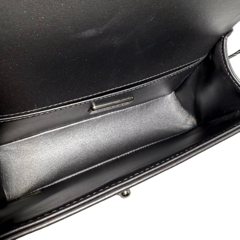 【2418】香奈兒 LeBoy Small 新款灰銀色 26 系列蟒蛇皮斜背包 小號-8