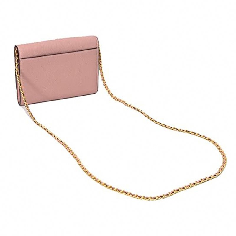 【TORY BURCH】素色荔枝皮革翻蓋斜背包-乾燥玫瑰粉-2