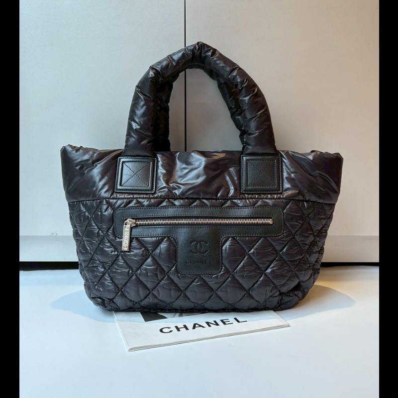 Chanel 黑色尼龍托特包小號 cocoon-0