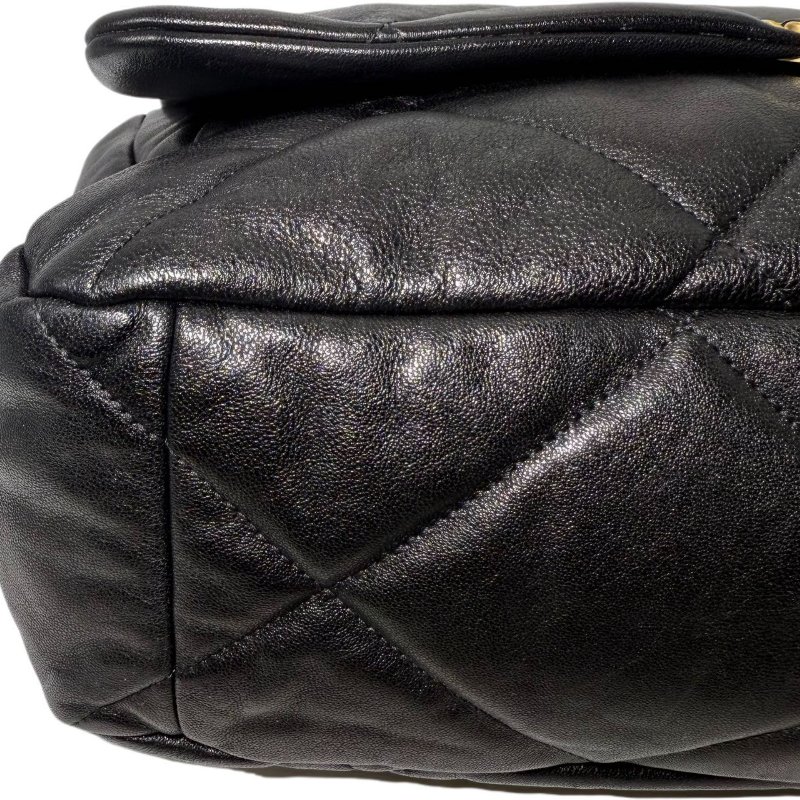 [2675] Chanel香奈兒 19BAG 黑金色 羊皮 大號-6