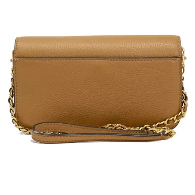 【TORY BURCH】雙T-LOGO皮革鏈條斜背包-駝色-1