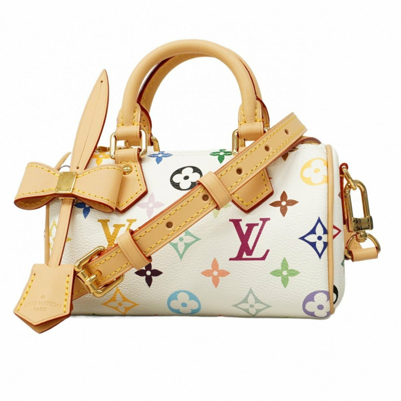 Louis Vuitton Monogram Multicolore LVxTM Nano Speedy 手提包 M13391 白色,女士兩用包-0