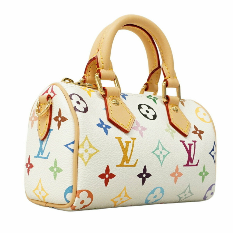 Louis Vuitton Monogram Multicolore LVxTM Nano Speedy 手提包 M13391 白色,女士兩用包-1