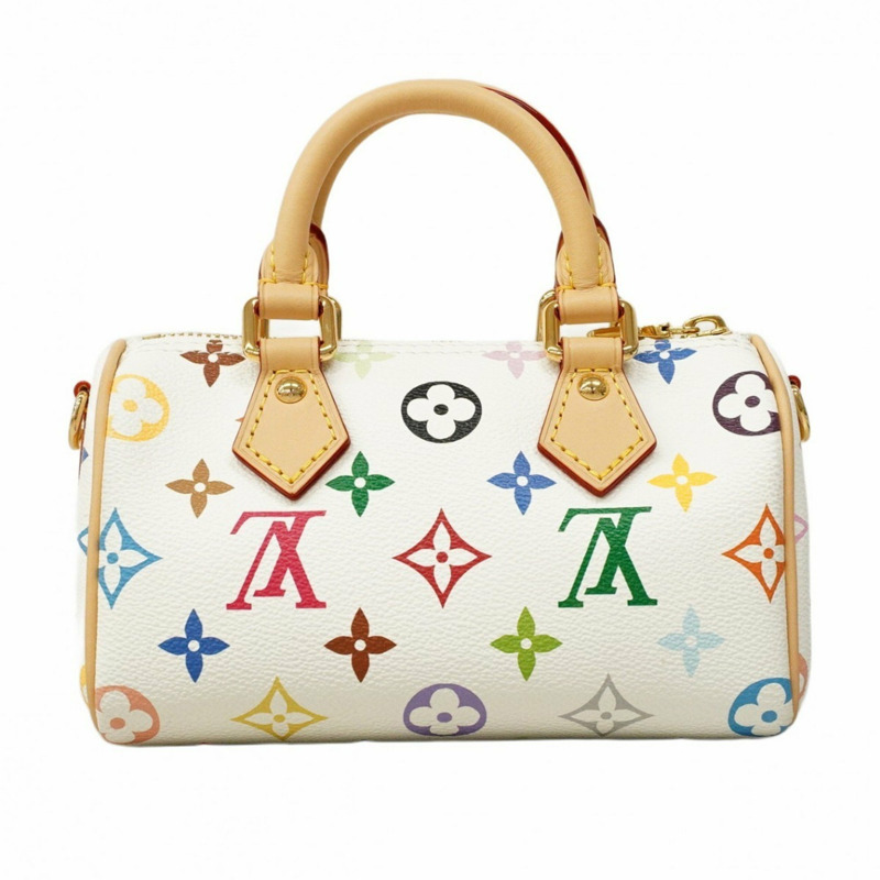 Louis Vuitton Monogram Multicolore LVxTM Nano Speedy 手提包 M13391 白色,女士兩用包-11