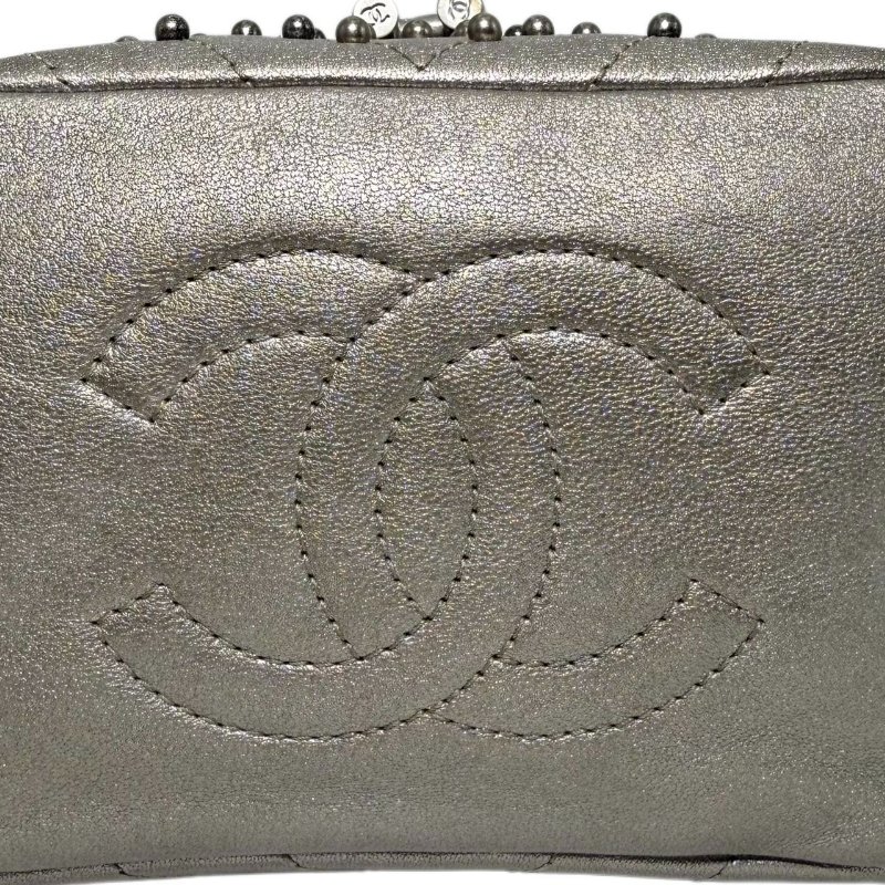 [2312]Chanel香奈兒 24系列書包  銀色  羊皮 中號-8