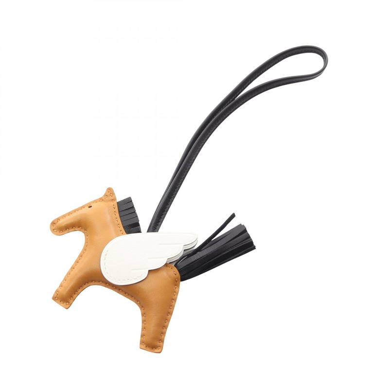 HERMES Rodeo Pegasus PM 包飾 Agneau milo Swift 皮革芝麻米色二手 U-0