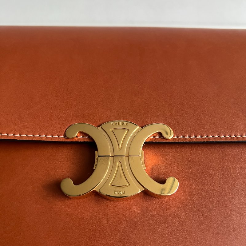 99新🆕 Celine 瑟琳 Triomphe Medium 焦糖色中號-13