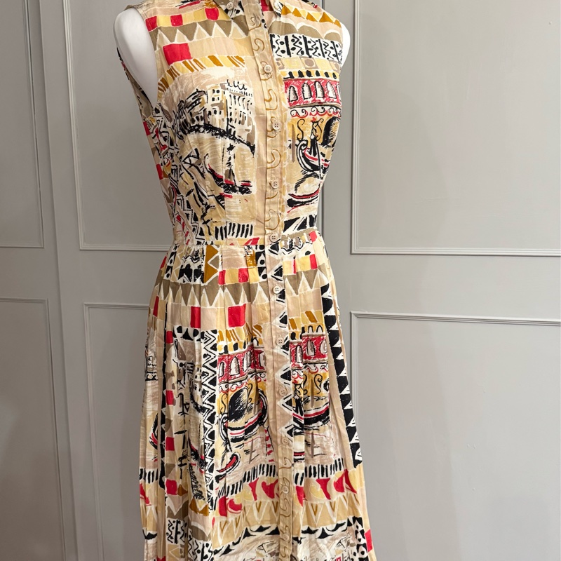 正品全新PRADA俐落襯衫背心型A幅洋裝適合XS~羅馬假期風格-2