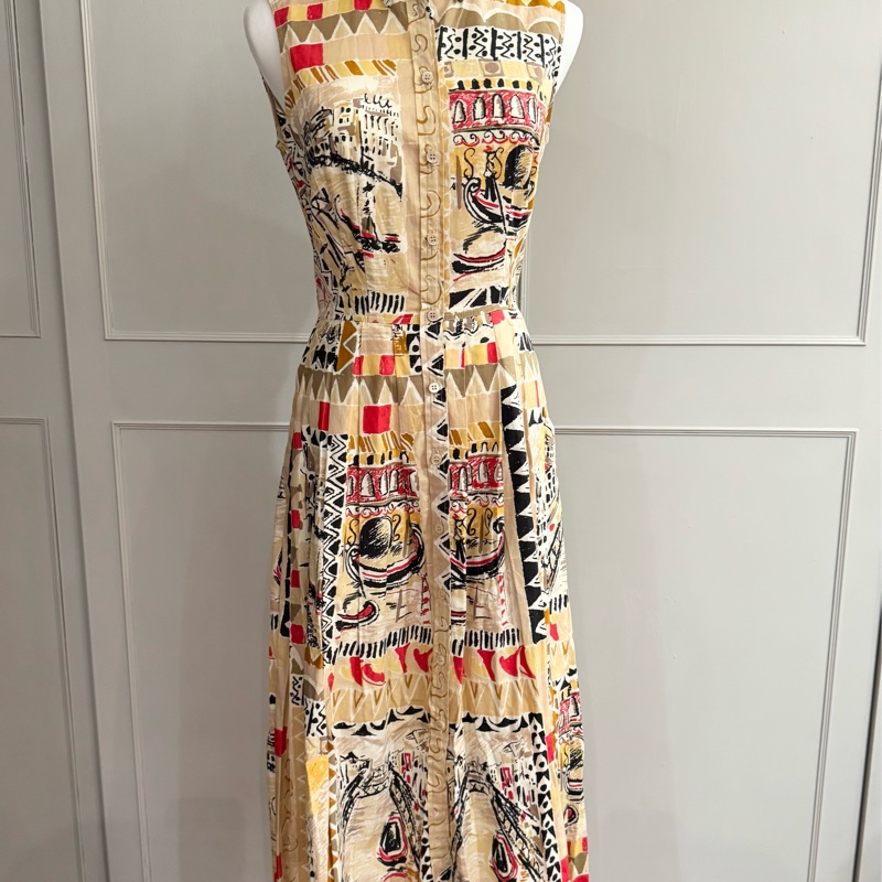 正品全新PRADA俐落襯衫背心型A幅洋裝適合XS~羅馬假期風格-9