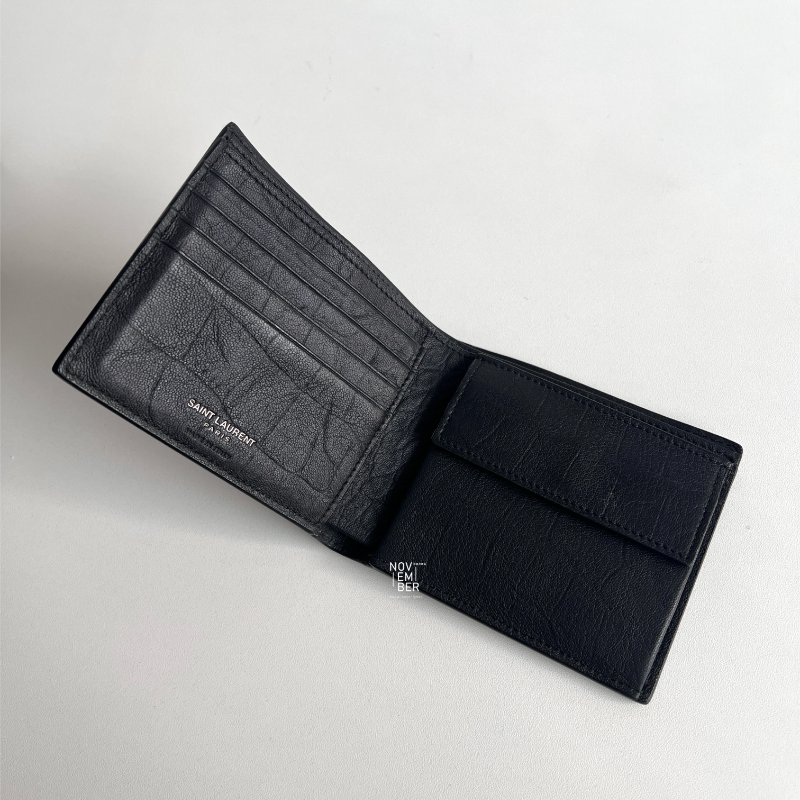 Saint Laurent YSL 聖羅蘭 男士金屬LOGO短夾-1