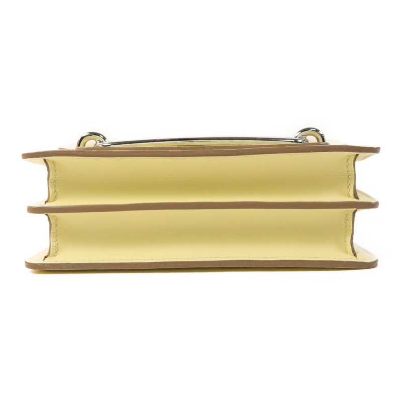 HERMES Swift皮革Roulis Mini銀扣肩背袋Jaune Milton-3