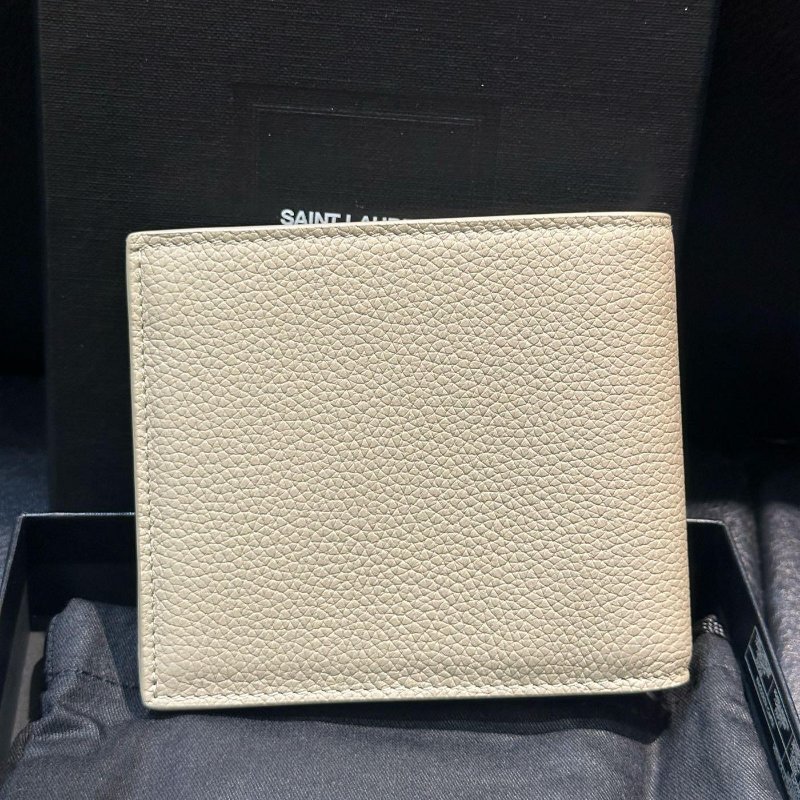 💎Han's house精品服飾💎SAINT LAURENT YSL 小牛皮 荔枝紋 短夾 原價18400-7