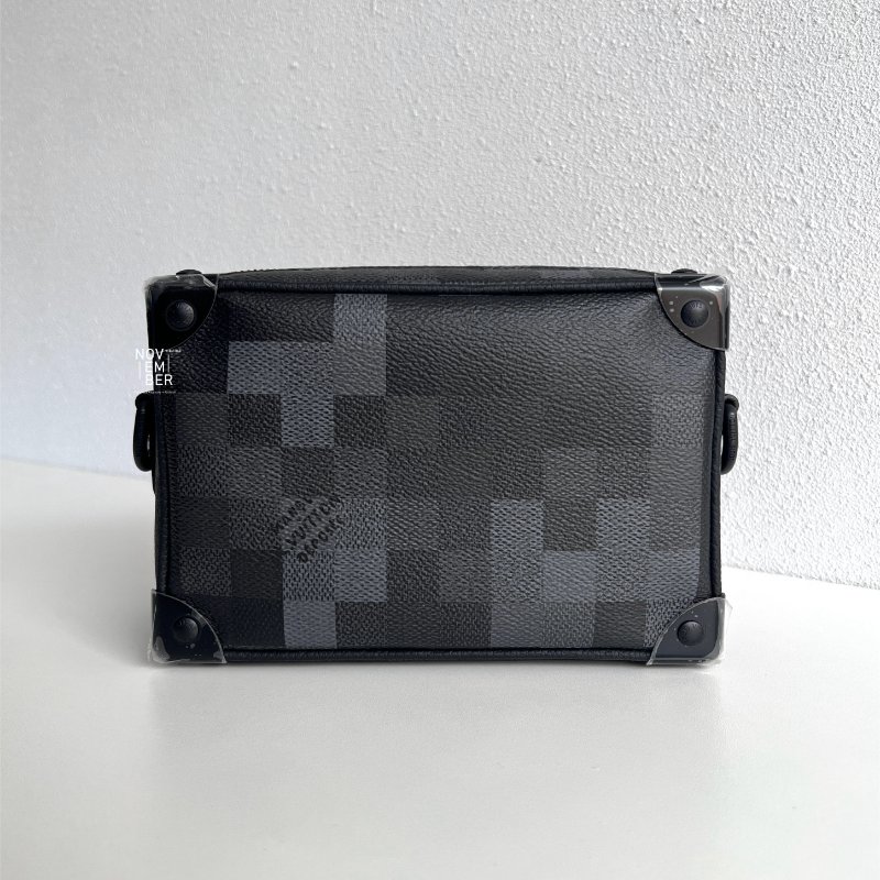 全新🖤 Louis Vuitton LV 路易威登 Soft Trunk 黑棋盤格盒子包-0