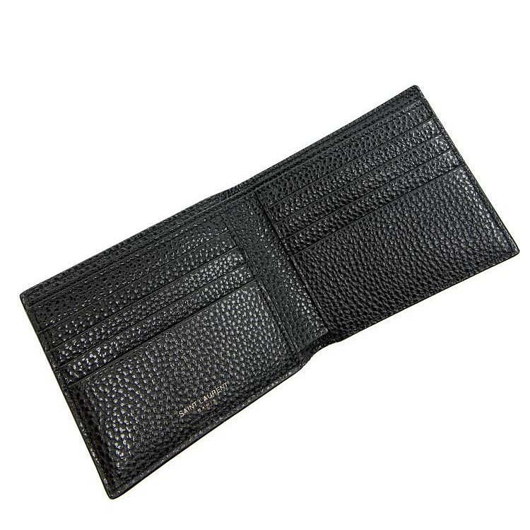 💎Han's house精品服飾💎SAINT LAURENT YSL 小牛皮 荔枝紋 短夾 義大利製 現貨 原價18400-1