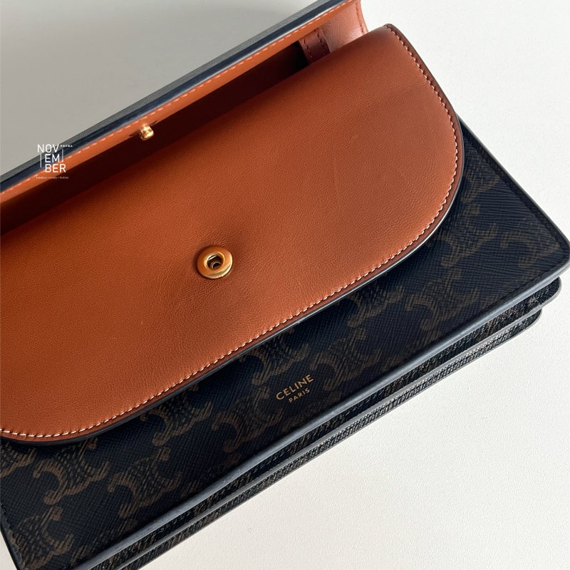 99新🆕 Celine 瑟琳 老花雙層WOC-5