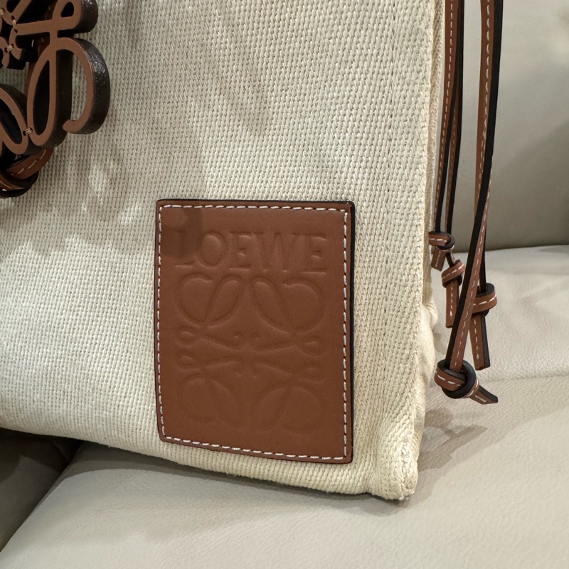 Loewe 羅意威 米色帆布皮革托特包/tote bag/92新美品-2