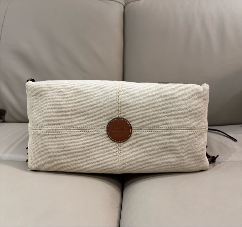 Loewe 羅意威 米色帆布皮革托特包/tote bag/92新美品-7