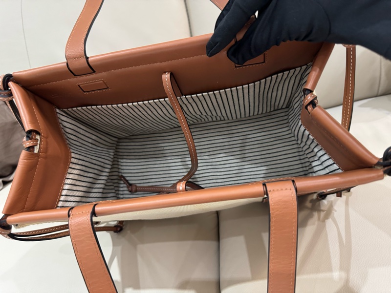 Loewe 羅意威 米色帆布皮革托特包/tote bag/92新美品-8