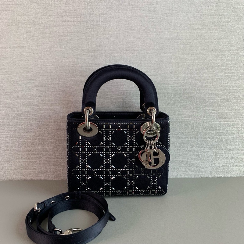 Dior 戴妃 黑色銀扣水鑽滿天星 ✨ 手提包 肩背包-1