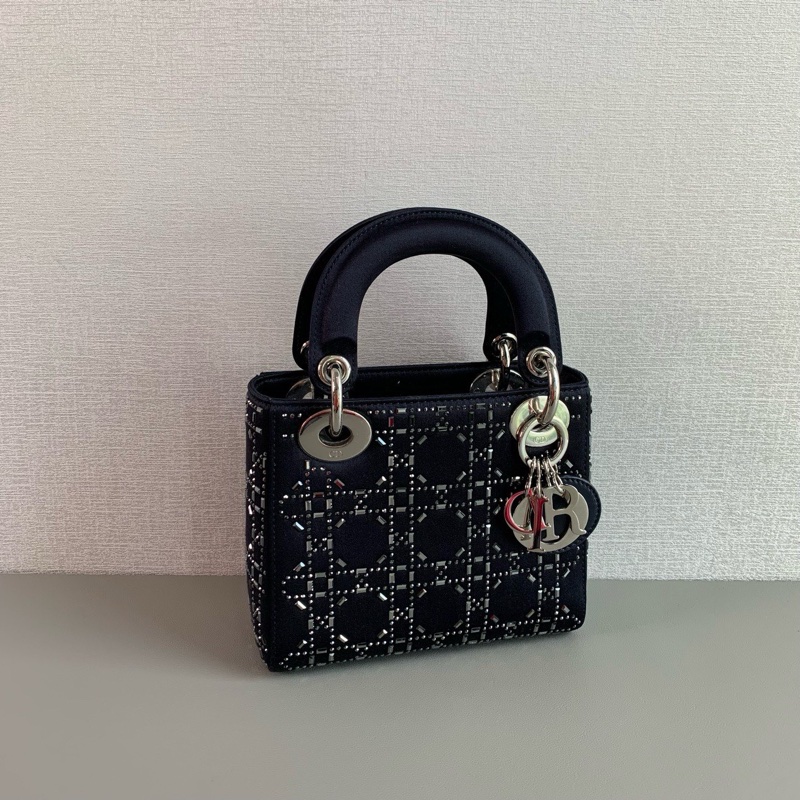 Dior 戴妃 黑色銀扣水鑽滿天星 ✨ 手提包 肩背包-2
