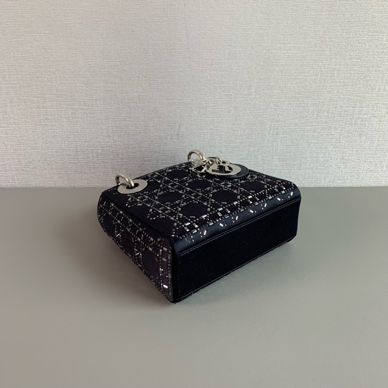 Dior 戴妃 黑色銀扣水鑽滿天星 ✨ 手提包 肩背包-5