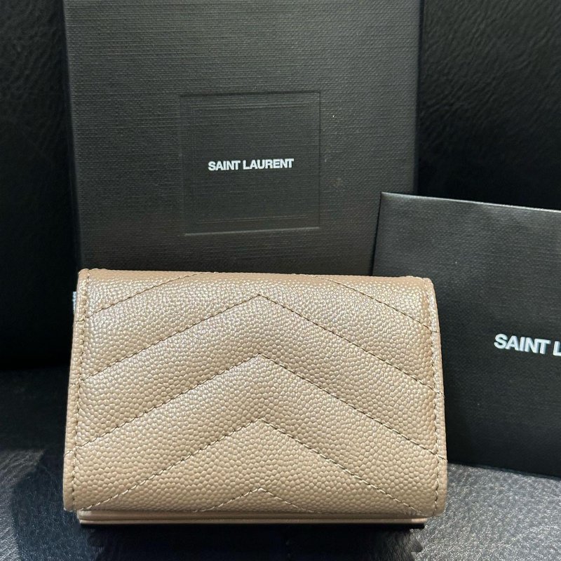 SAINT LAURENT YSL 小牛皮 荔枝紋 Min 三折短夾 零錢包 卡包 卡夾 義大利製 現貨 原價22000-6