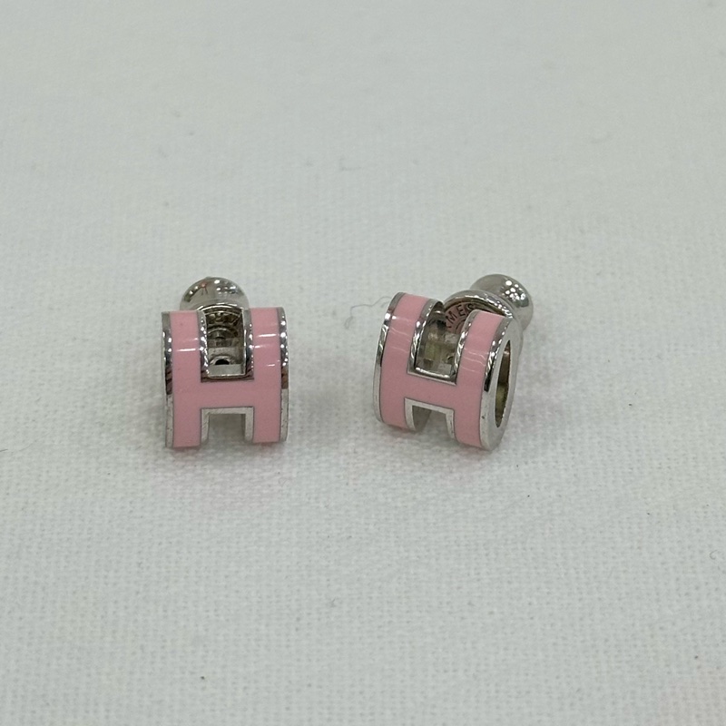 HERMES愛馬仕mini pop耳環粉紅色-0