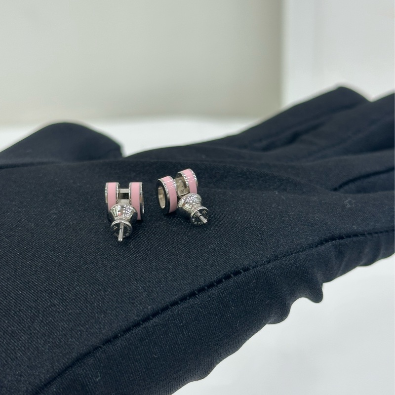 HERMES愛馬仕mini pop耳環粉紅色-2