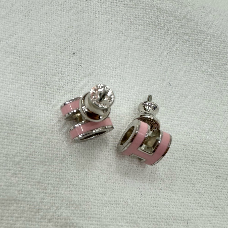 HERMES愛馬仕mini pop耳環粉紅色-4