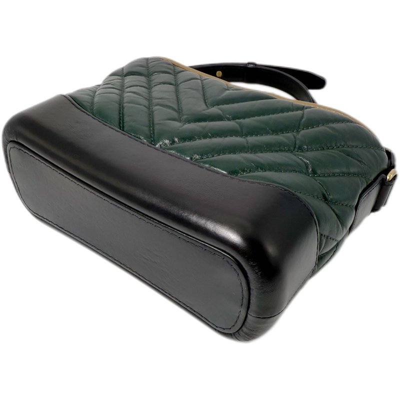 [ 2133］ Chanel 香奈兒 流浪包 墨綠 牛皮 小號 -6