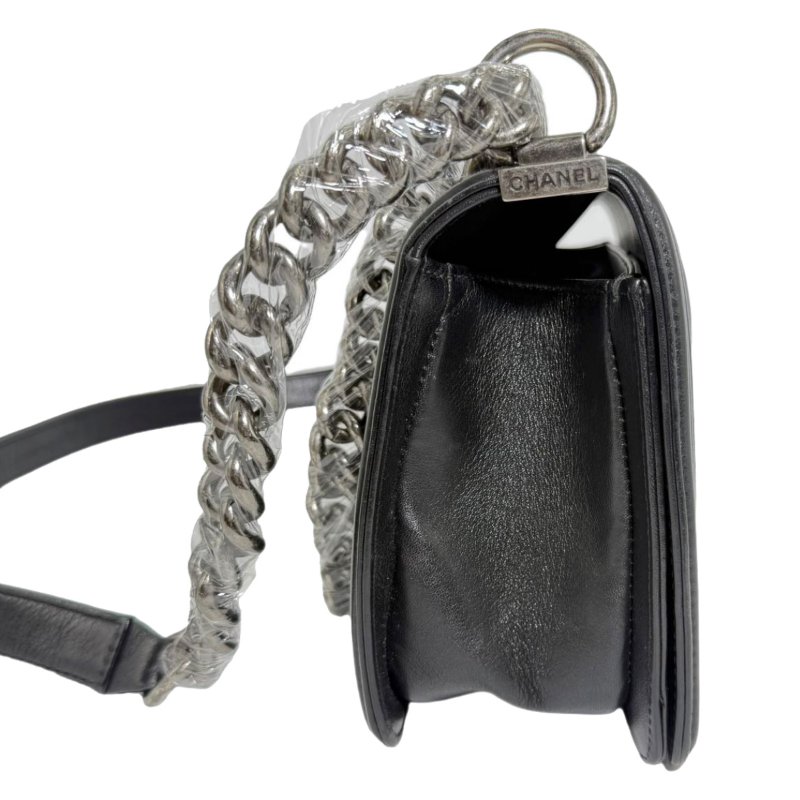 【2403】香奈兒Chanel Le Boy 中號  黑色 22 系列小牛皮斜挎包-2