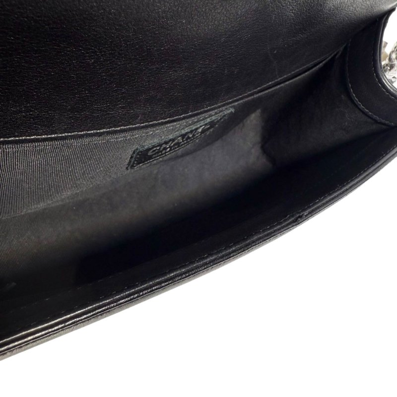 【2403】香奈兒Chanel Le Boy 中號  黑色 22 系列小牛皮斜挎包-11