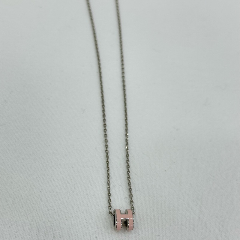 Hermes/愛馬仕 mini pop H 項鍊 粉紅色-1