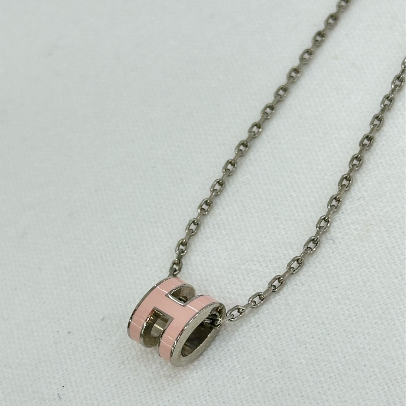 Hermes/愛馬仕 mini pop H 項鍊 粉紅色-3