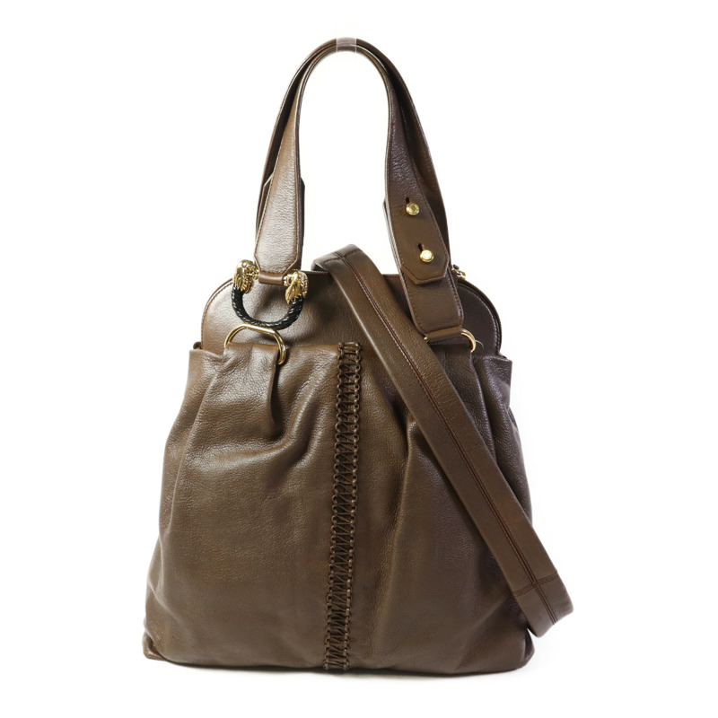 BVLGARI 牛皮皮革2 Way Shoulder Bag金扣手挽肩背兩用袋-0