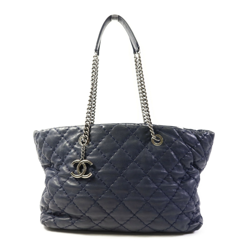 CHANEL 牛皮皮革Tote Bag鏈帶肩背袋-0