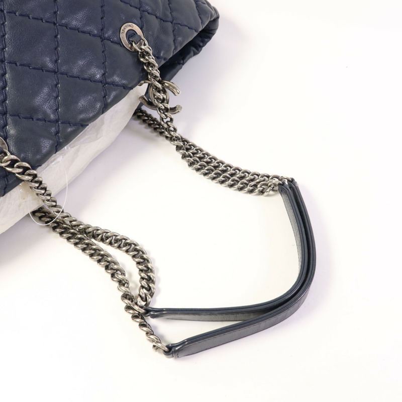 CHANEL 牛皮皮革Tote Bag鏈帶肩背袋-4