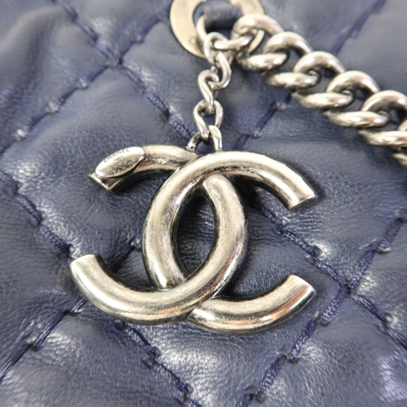CHANEL 牛皮皮革Tote Bag鏈帶肩背袋-12