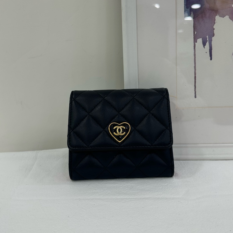 Chanel/香奈兒 愛心三折錢包 晶片 尺寸:11*10cm-0