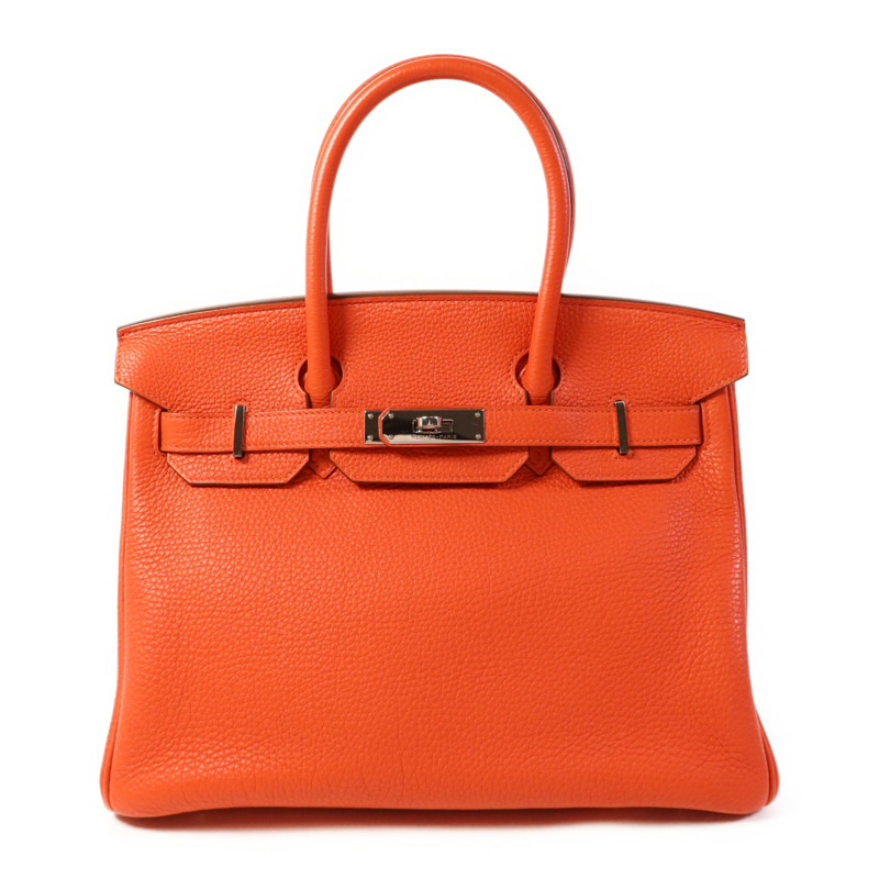 HERMES Togo皮革Birkin 30銀扣手挽袋Capucine-0