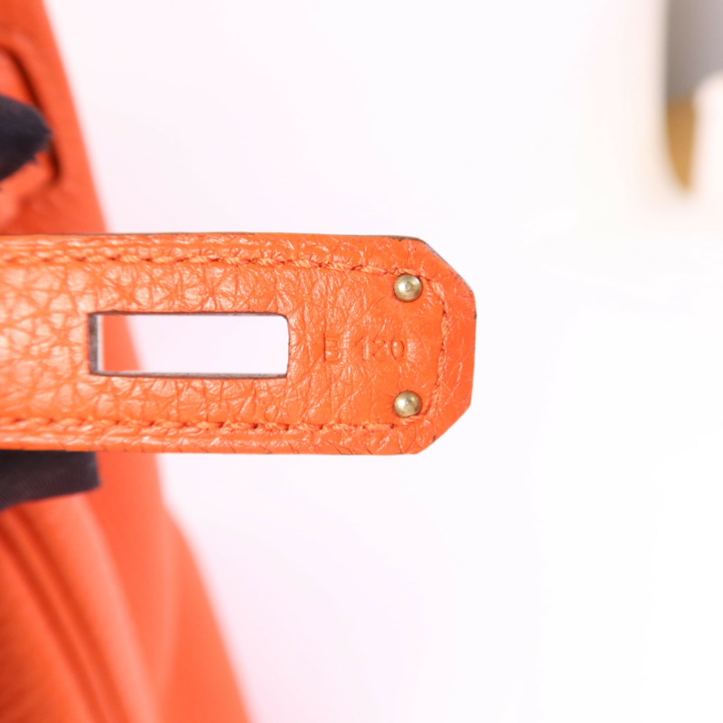 HERMES Togo皮革Birkin 30銀扣手挽袋Capucine-7