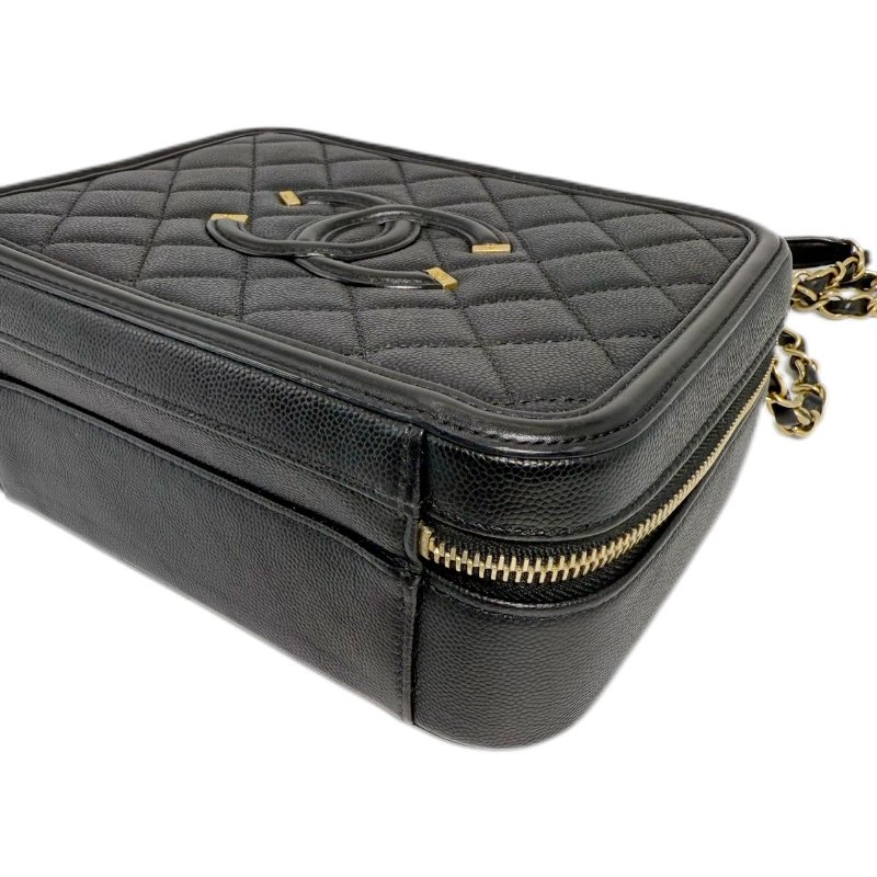  [ 2441］ Chanel 香奈兒 vanity相機包 黑色 (荔枝皮)中號-7