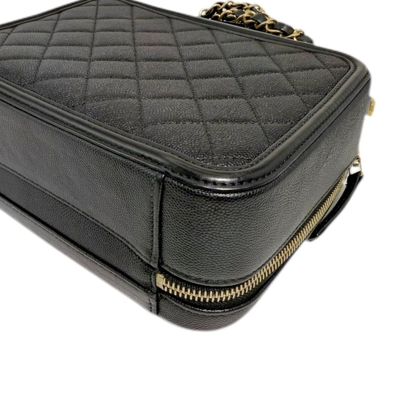  [ 2441］ Chanel 香奈兒 vanity相機包 黑色 (荔枝皮)中號-9