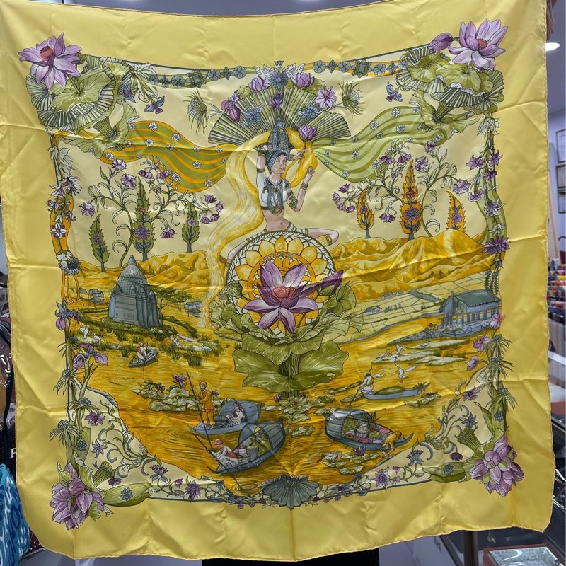 Hermes 愛馬仕 絲巾,辯才天女 90*90cm-0