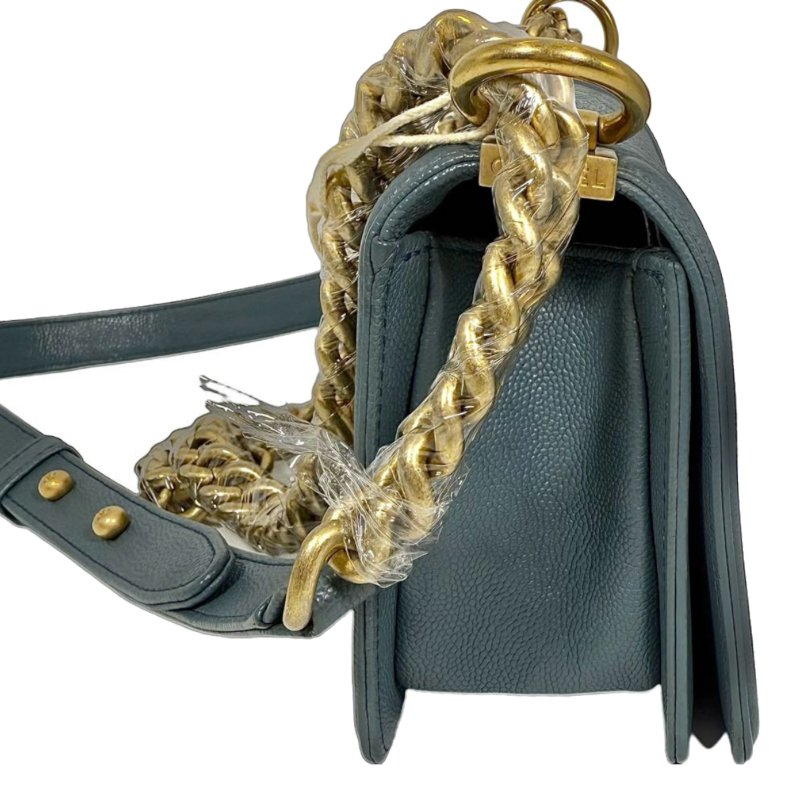 【2507】Chanel 香奈兒Le Boy Small Lagoon Green Crossbody Bag 25 系列魚子醬色真皮手袋-2