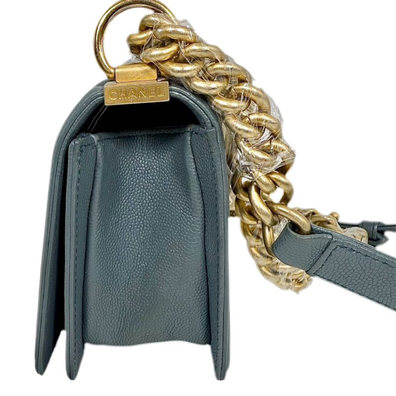 【2507】Chanel 香奈兒Le Boy Small Lagoon Green Crossbody Bag 25 系列魚子醬色真皮手袋-3